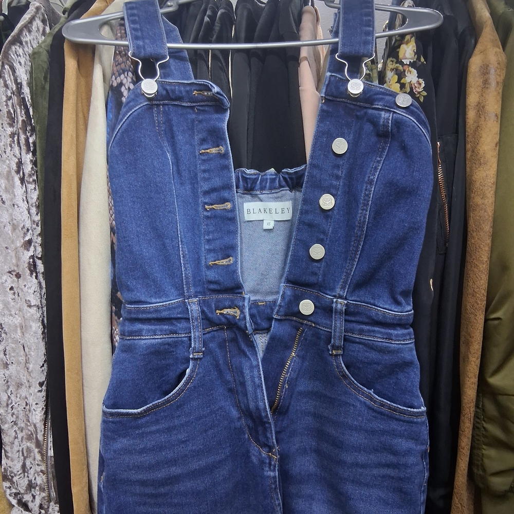 Blakeley Indigo Denim Midi Overall Dress